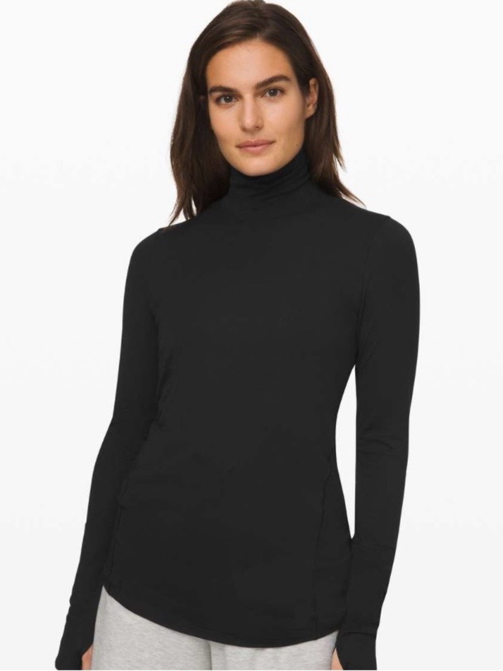 lululemon athletica | Full Day Ahead Turtleneck, Ribbed, Black, Size 12 - EUC